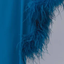 Robe Satinée Asymétrique Plumes -Promos Chaudine Magasin 57091172 52 D8