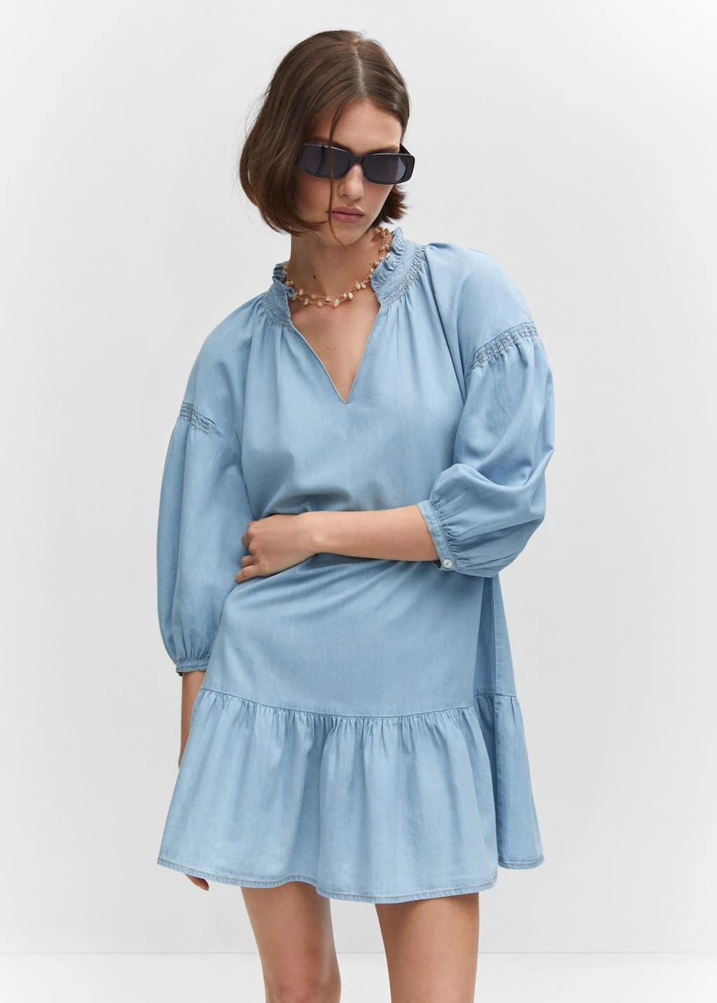 Robe Volant Manches Bouffantes 1 Robe Volant Manches Bouffantes