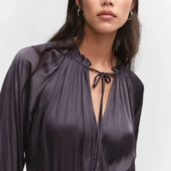 Robe Plissée Satinée -Promos Chaudine Magasin 57093803 95 D1