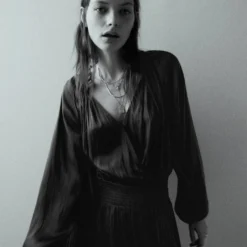 Robe Plissée Satinée -Promos Chaudine Magasin 57093803 95 D6