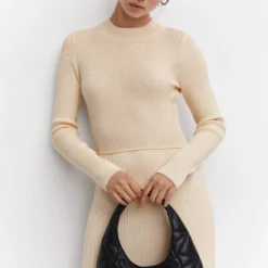 Robe Maille Détail Coutures -Promos Chaudine Magasin 57093813 05 D2