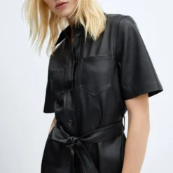 Robe Chemisier Similicuir -Promos Chaudine Magasin 57095138 99 D1