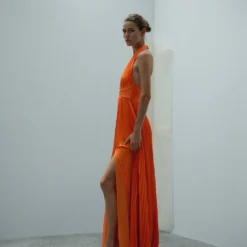 Robe Plissée Détail Nœud -Promos Chaudine Magasin 57095149 20 D2