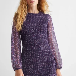 Robe Froncée Imprimée