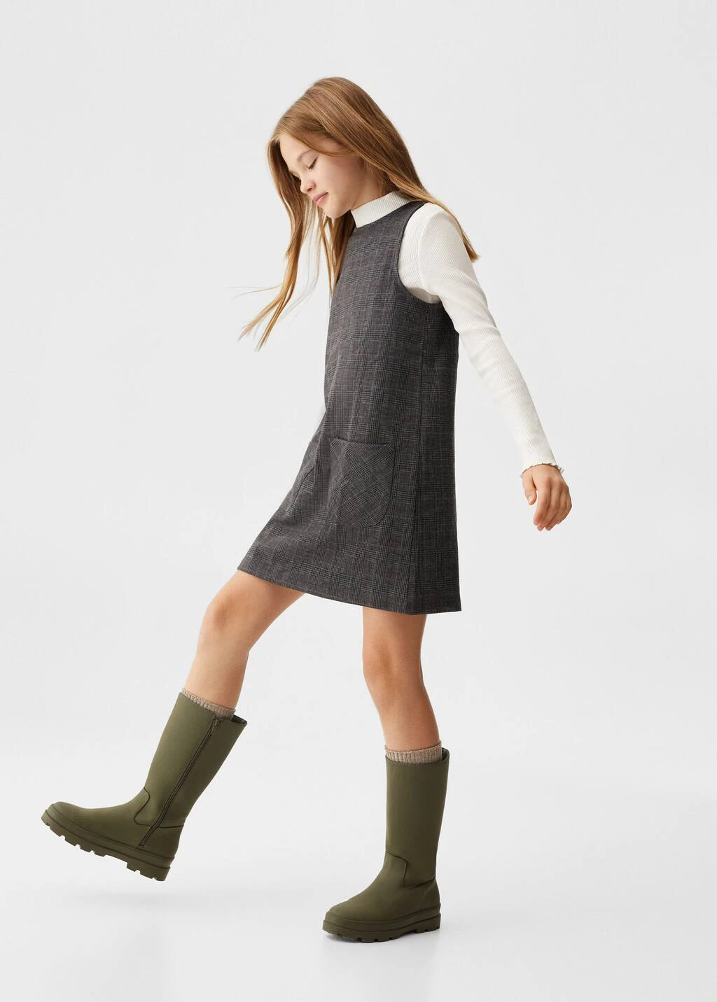 Robe Chasuble à Carreaux 4 Robe Chasuble à Carreaux – Image 4