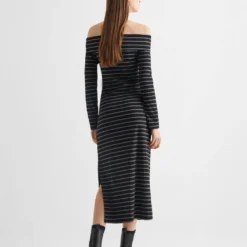 Robe épaules Dénudées à Rayures -Promos Chaudine Magasin 67050285 99 R